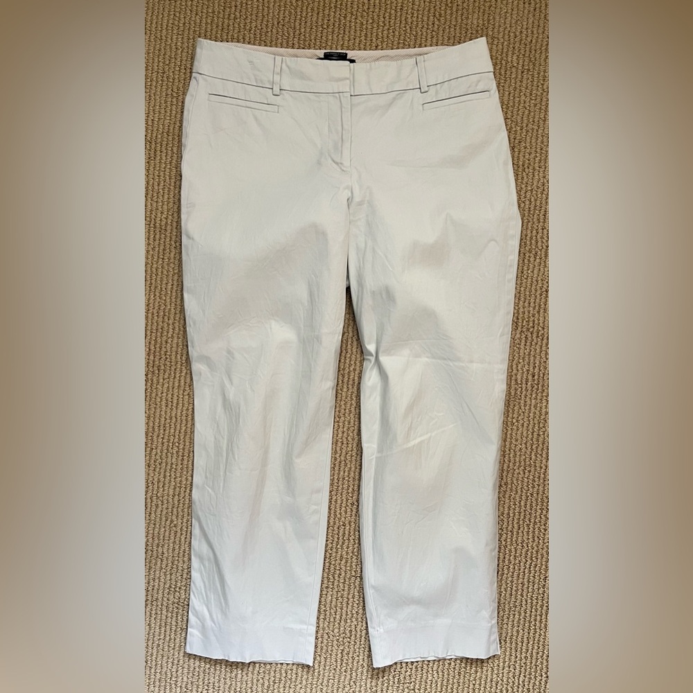 Talbots The Perfect Crop Curvy Stretch Cotton Pants Button Zip Fly Flat Front 8